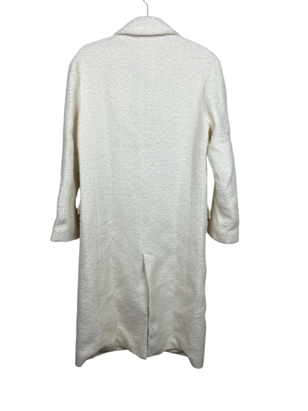 Zara Straight Cut Wool Blend Coat S Ecru Blogger Favorite - Picture 11 of 16